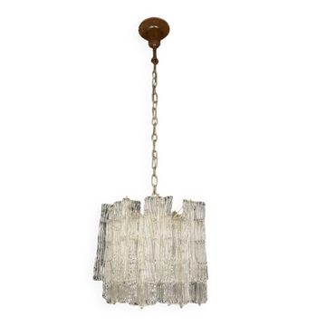 Lustre en verre de Murano milanais « Eliche » par Venini, Italie, années 1960
