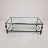 Vintage Glass & Metal Coffee Table