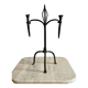 Brutalist candlestick in struck steel 1980