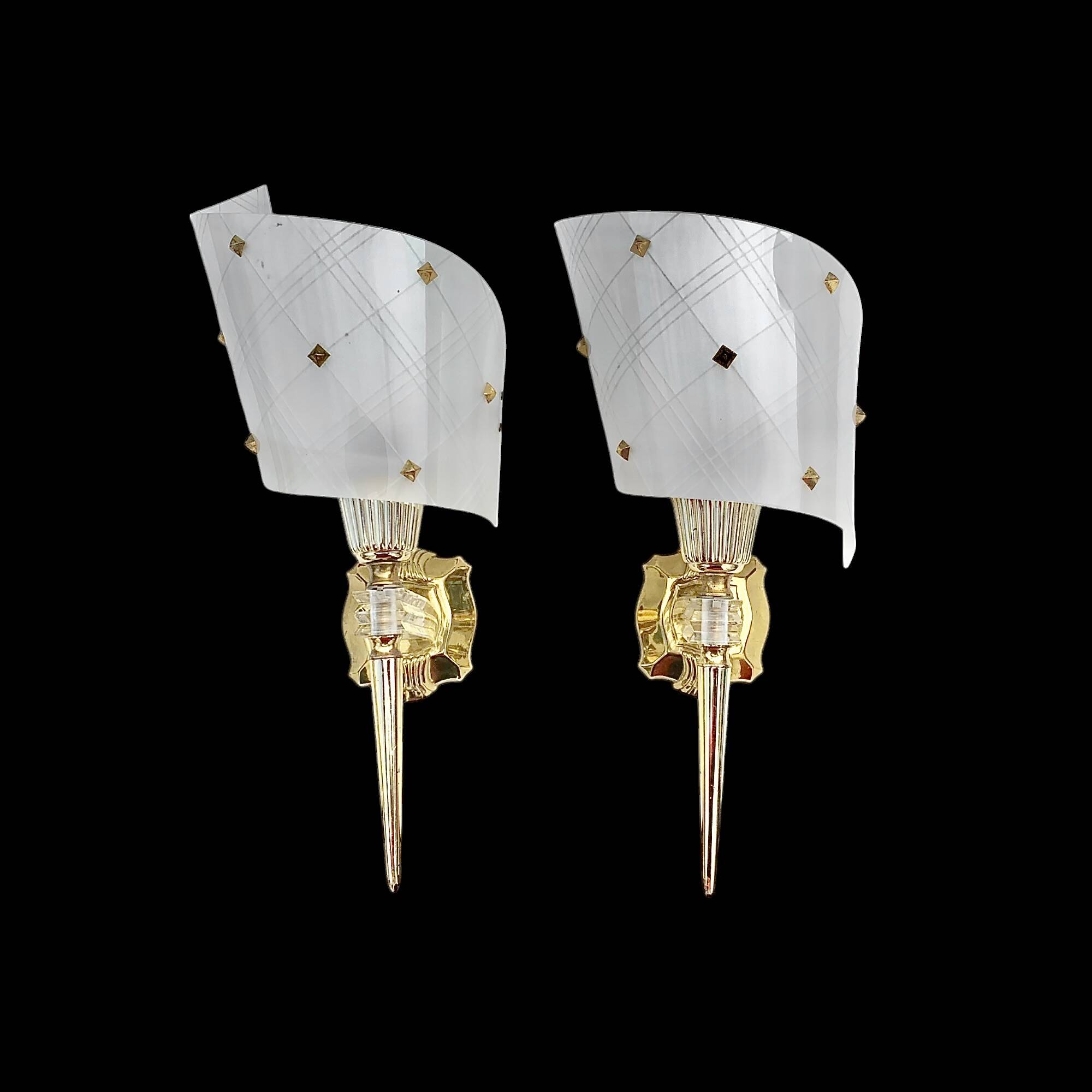 Pair of vintage wall lights – Rockabilly style – 50s/60s