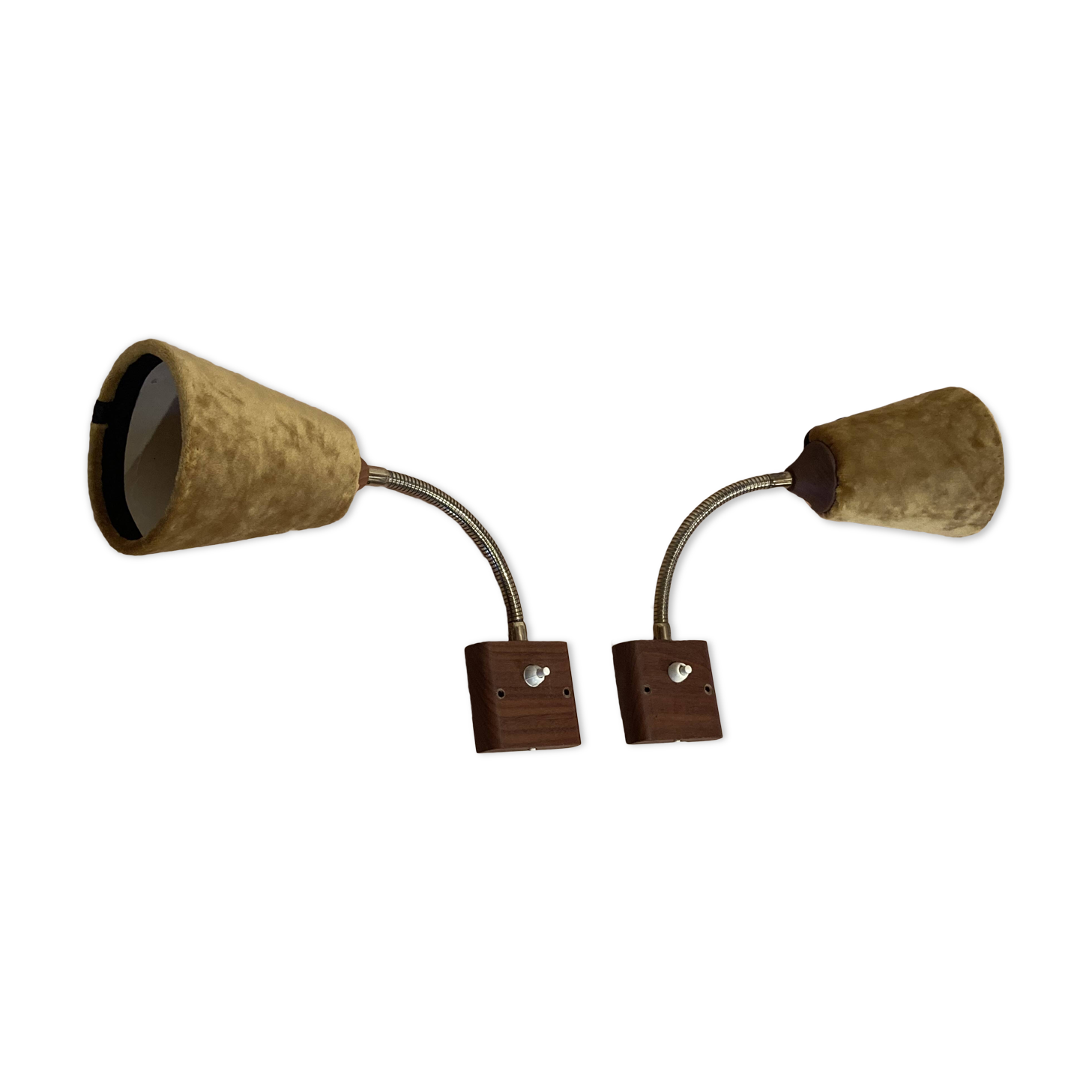 Pair of modular wall lights, Scandinavian design, 1950s.