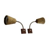 Pair of modular wall lights, Scandinavian design, 1950s.