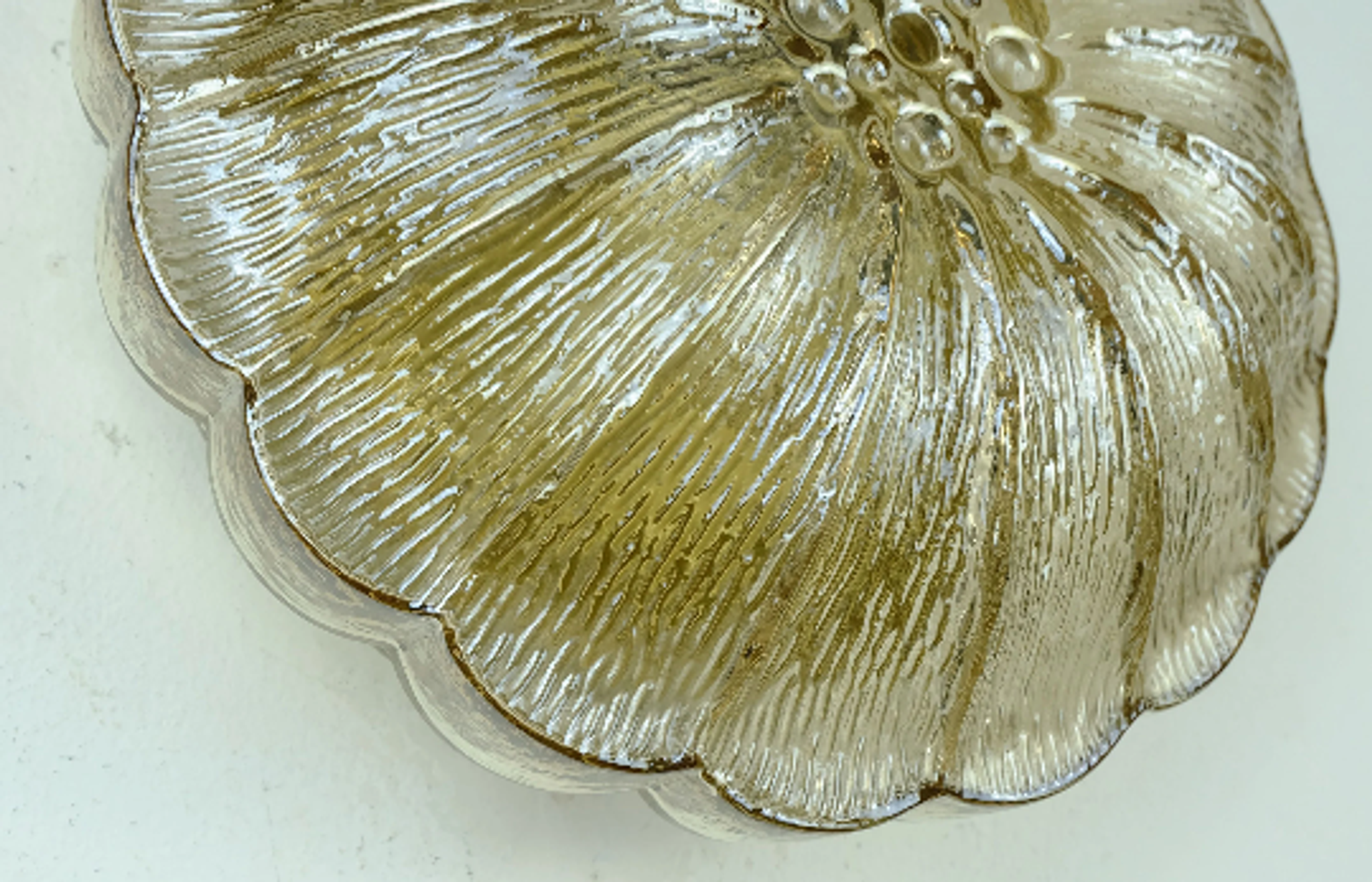Vintage 1970s mid century wall sconce petal-shaped amber glass shades 2 available