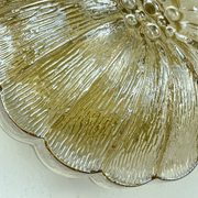 Vintage 1970s mid century wall sconce petal-shaped amber glass shades 2 available