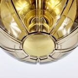 Mid century glass flush mount / ceiling light by limburg, germany, 1960s