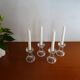 4 vintage molded glass candle holders