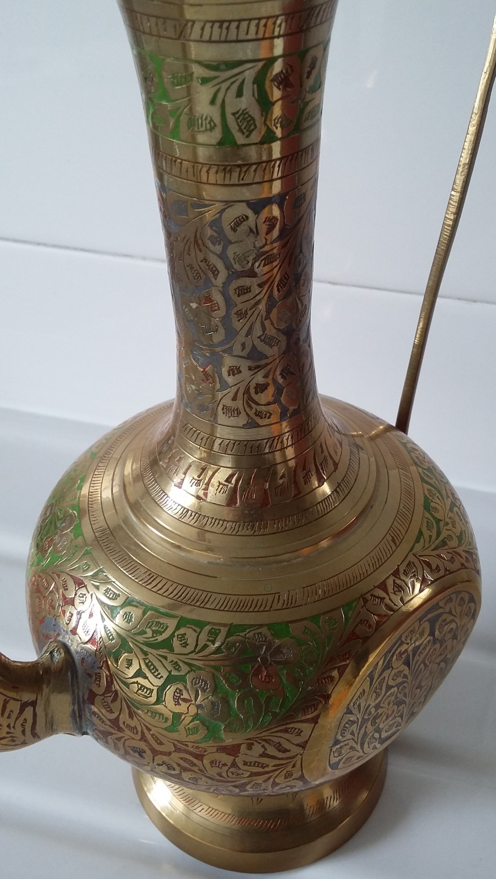 Chiseled brass Indian teapot