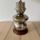 Lampe de table en métal chromé avec abat-jour vert, années 80