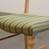 Vintage 1960s brutalist Danish modern oak dining chairs in the style of Henning Kjærnulf