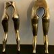 Pair of nutcrackers or anthropomorphic hazelnuts in bronze