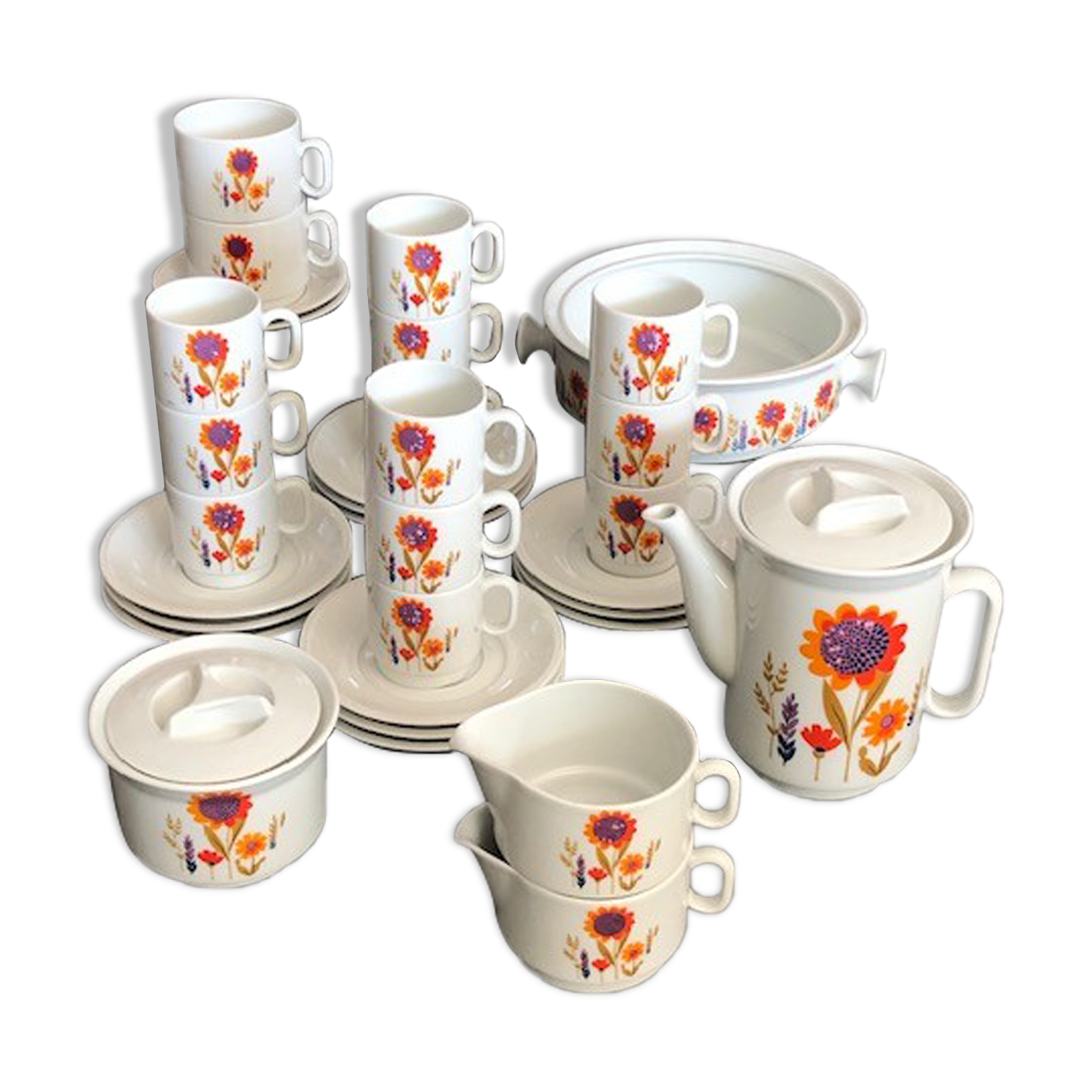 Porcelain coffee or tea set