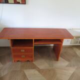 Elegant, functional Gautier desk - Large drop-leaf top - 2 drawers - Sliding shelf - 1990s