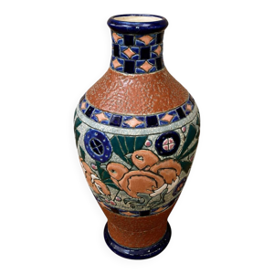 Vase en faïence émaillée