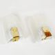 Large pair of wall lamps in brass & glass by Hillebrand