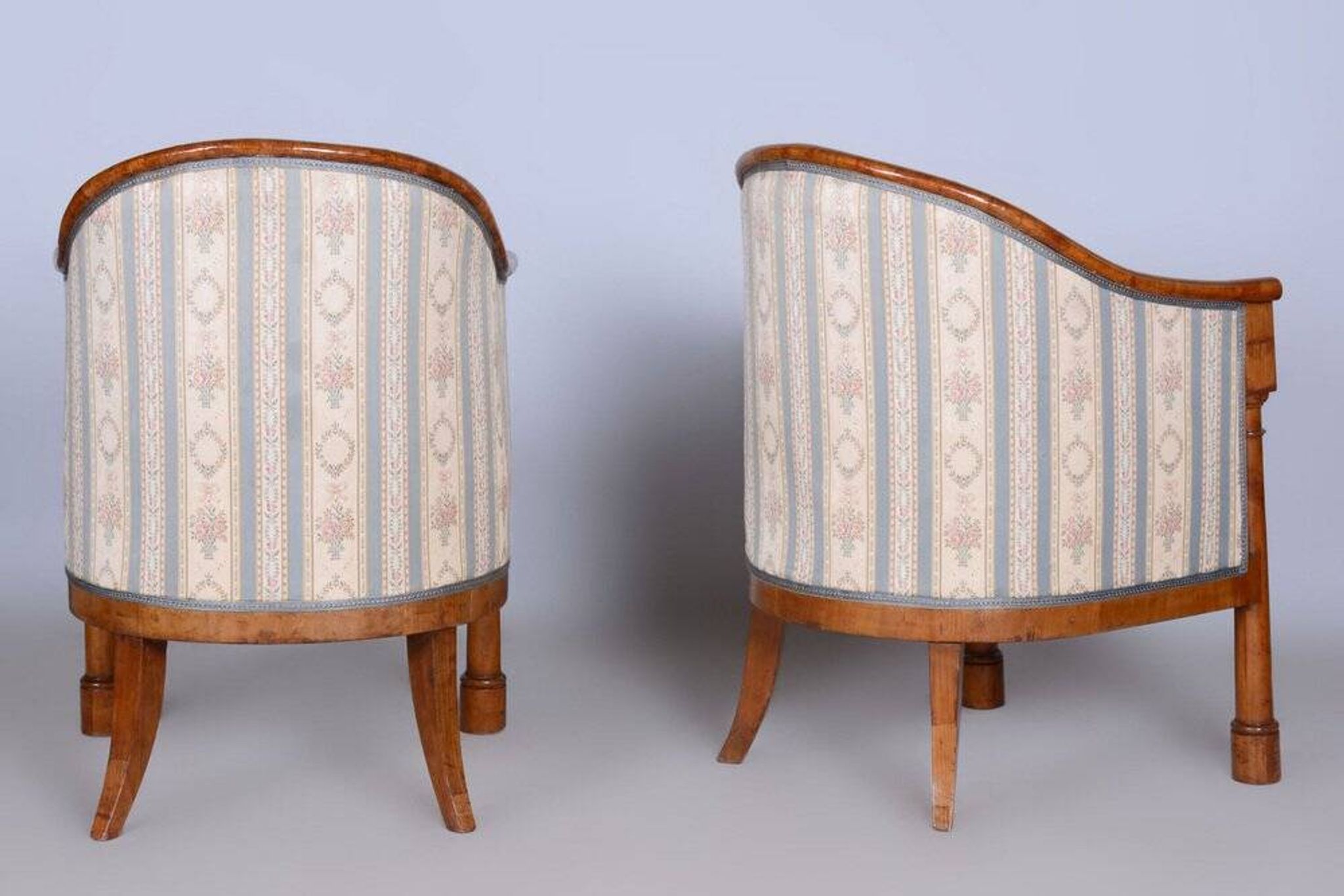 Biedermeier Birch Seating Set, Vienna, Austria, 1830s, Set of 3