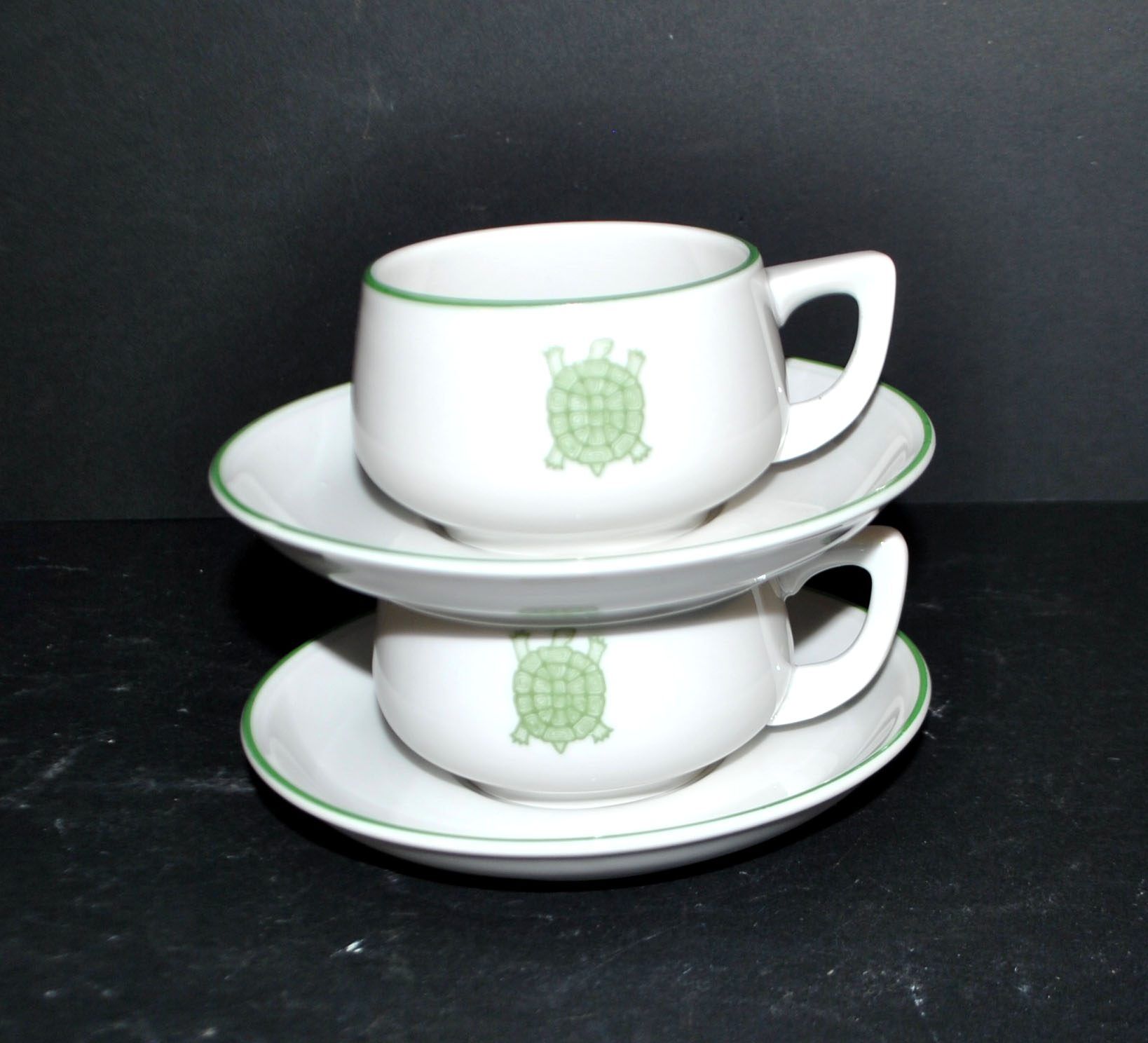 2 tasses vintage tortue en porcelaine allemande Bavaria Bauscherweiden