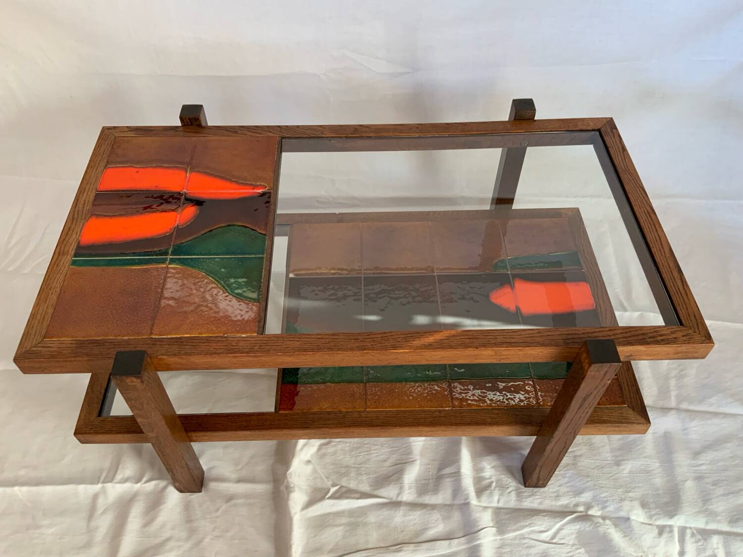 Ceramic and glass coffee table
