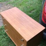 Chest of drawers feet spindle light wood 1960