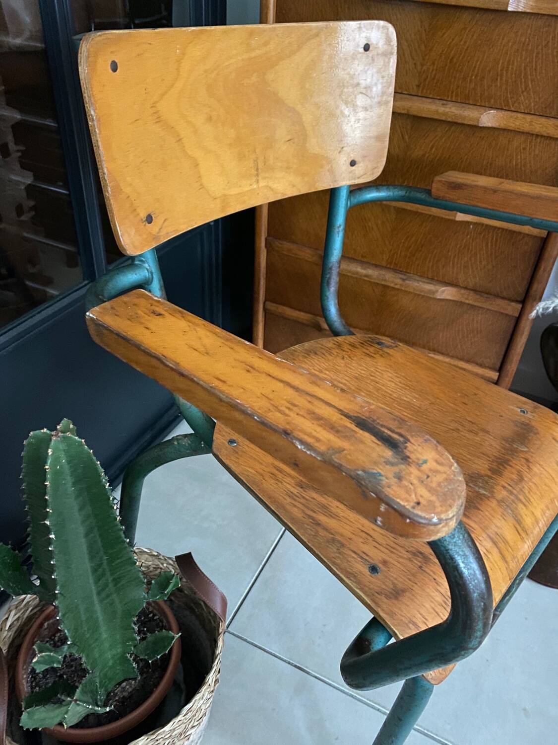 Vintage schoolmaster armchair