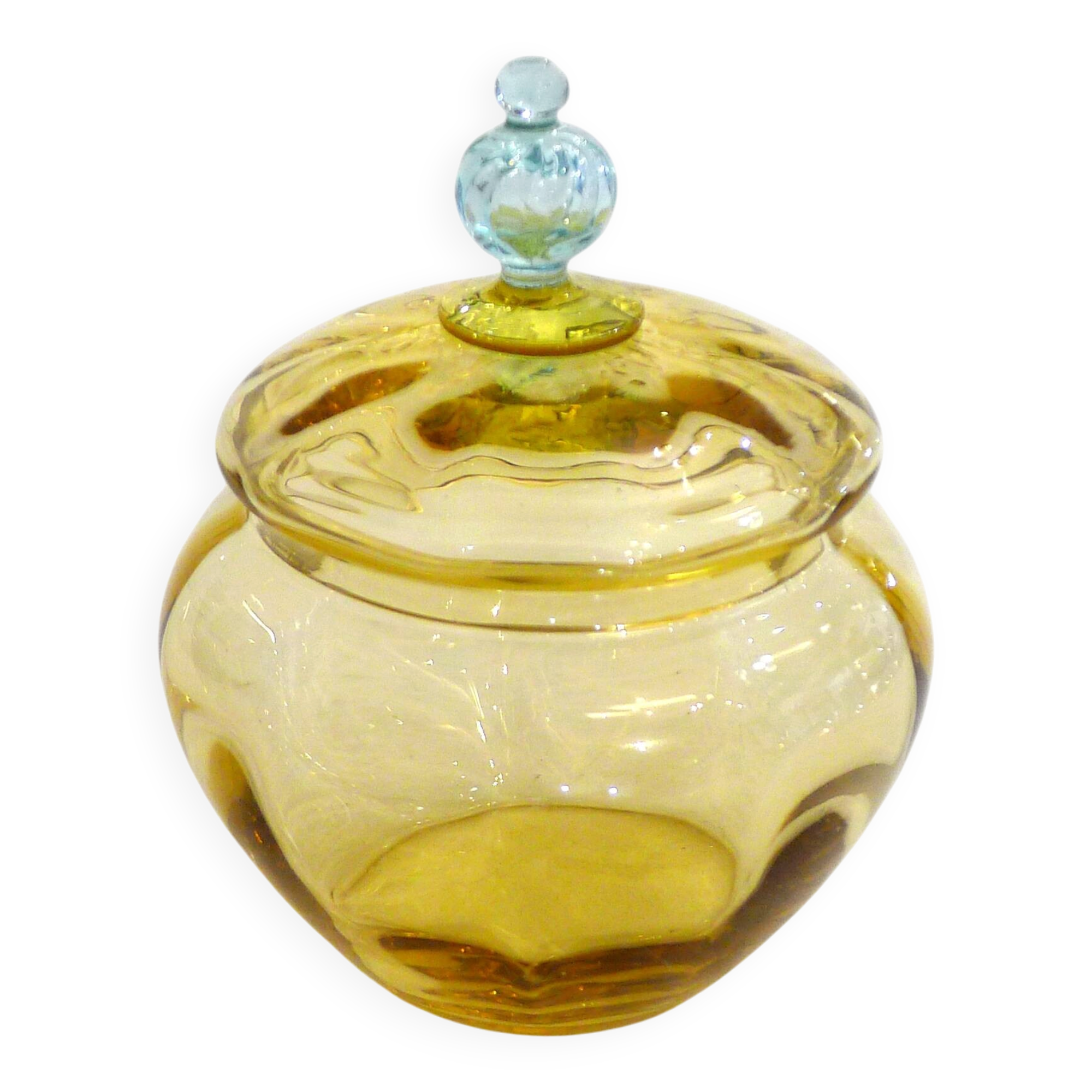 Antique two-tone blown glass bonbonnière