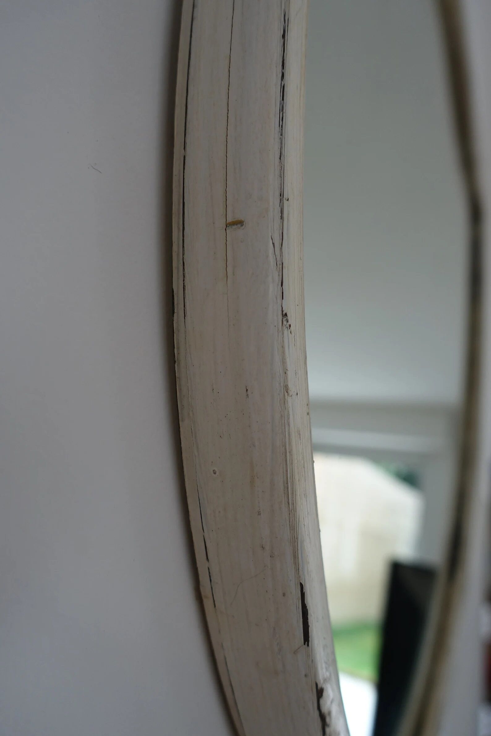 Weathered wooden mirror