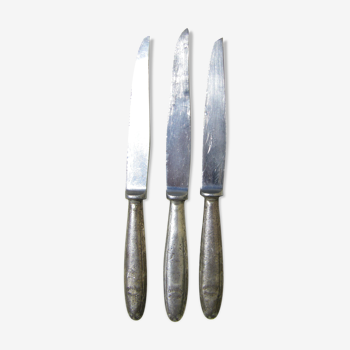 Set of three antique Christofle knives from the Carlton Hotel