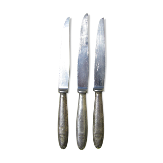 Set of three antique Christofle knives from the Carlton Hotel