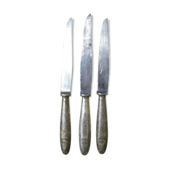 Ensemble de trois couteaux anciens Christofle du Carlton Hotel
