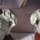 Duo de lampes éléphant en ceramique