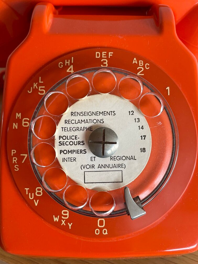Vintage Socotel orange dial phone, 1971