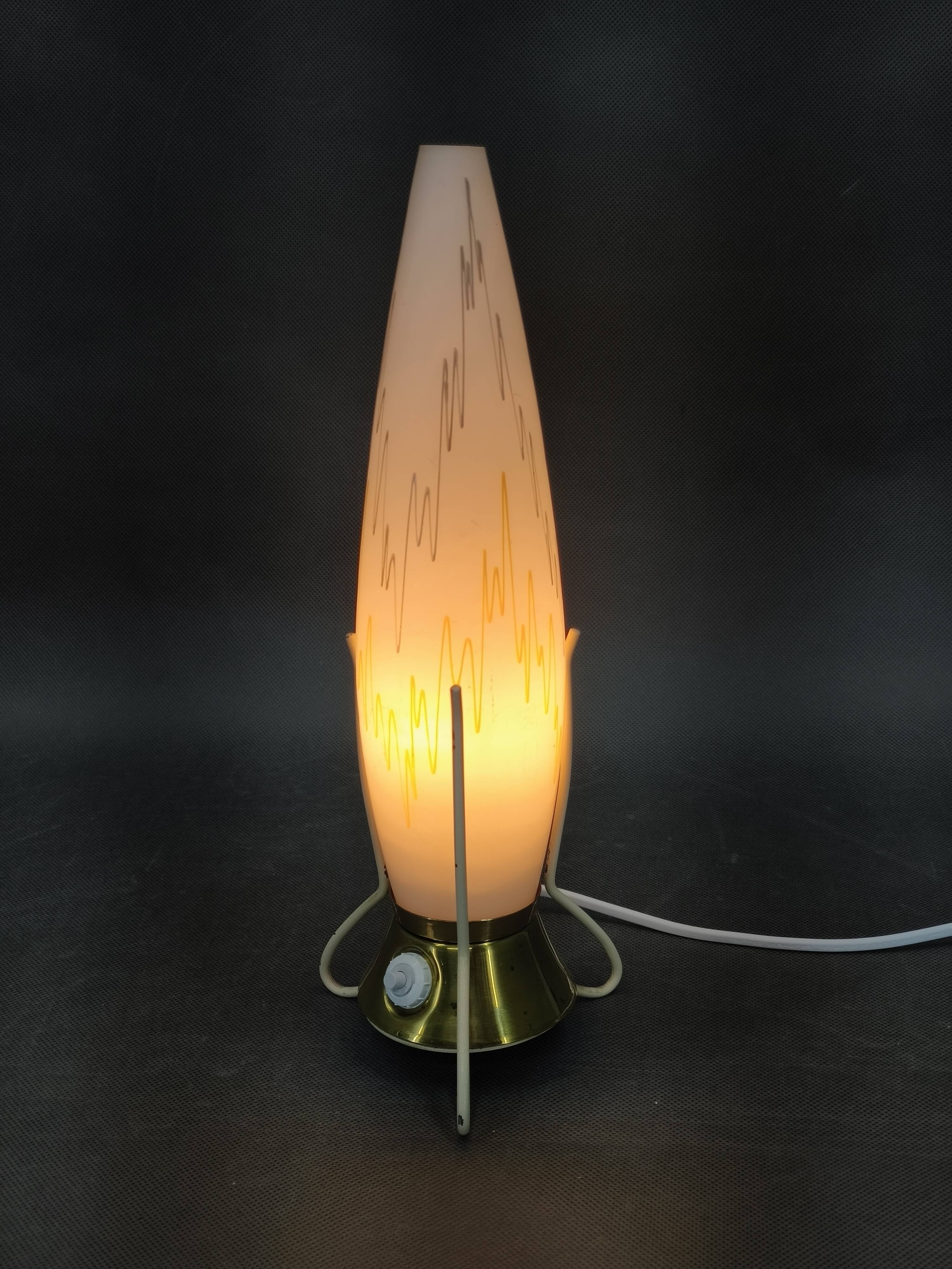 Zukov Czech Mid Century Glass Table Lamp, 1960s