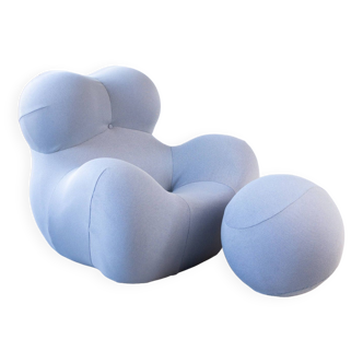 Italian Big Mama Up Chair & Ottoman attributed to Gaetano Pesce for B&B Italia, 2000, Set of 2