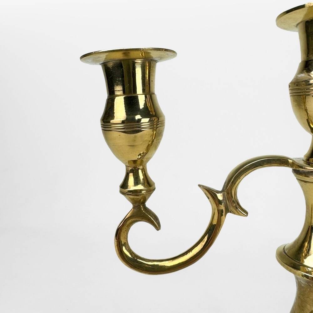 Vintage 3-light gold metal chandelier