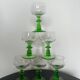 Set of 6 vintage emerald green stemmed glasses