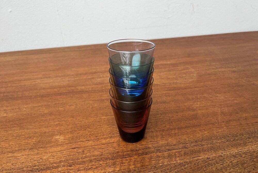 Coloured Shot Glasses German Mid-Century, 1960s, Set of 6