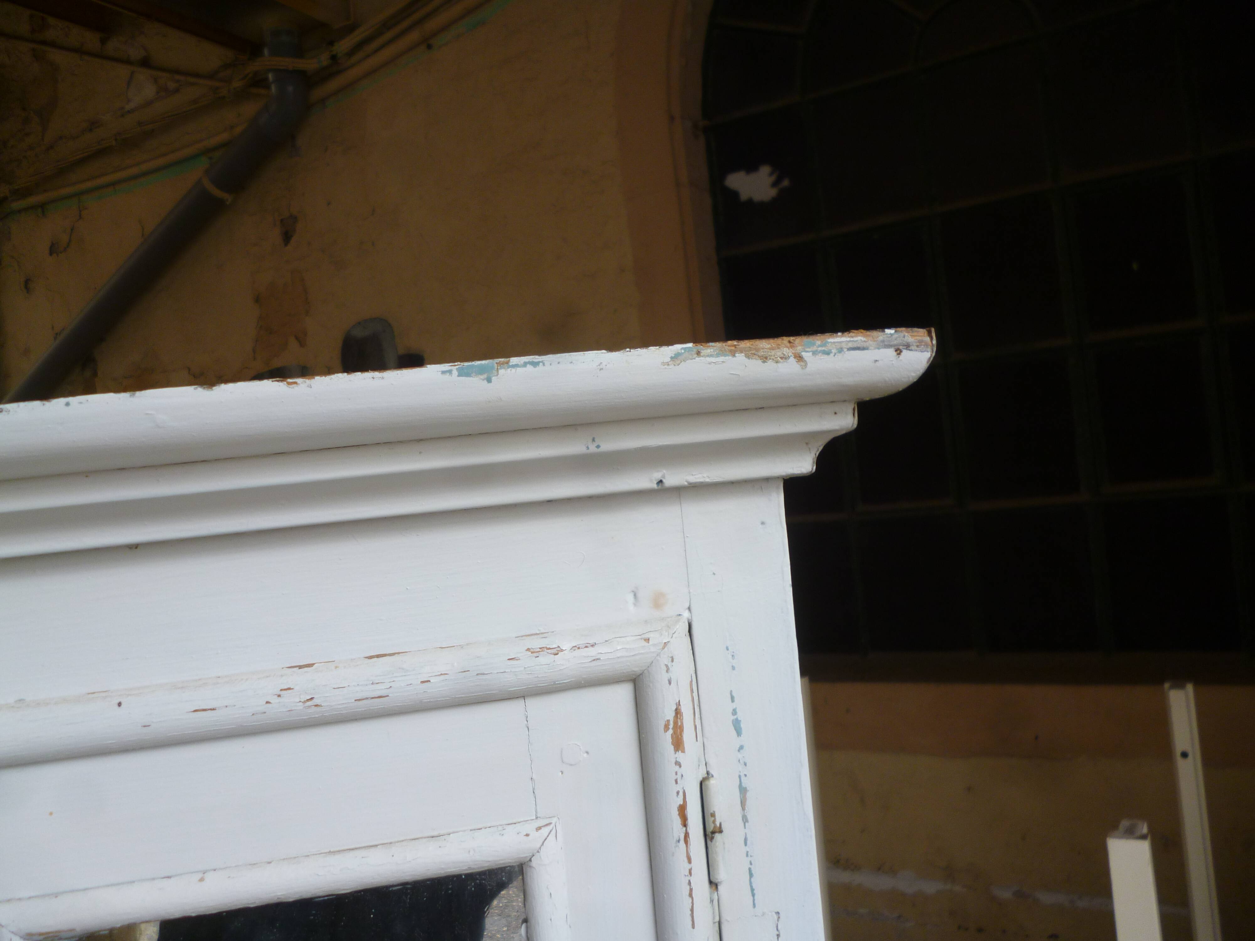 Old white patina workshop cabinet