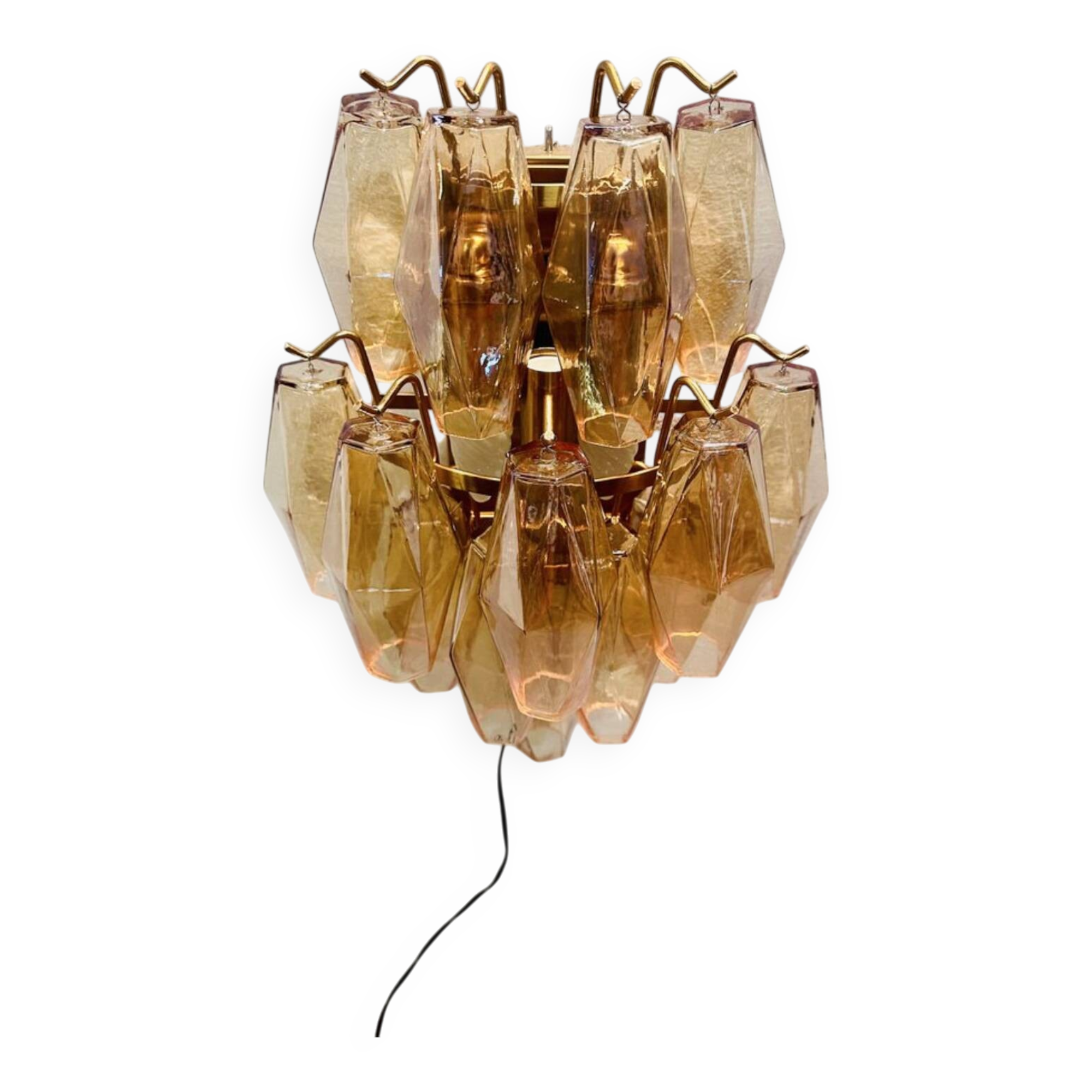 Applique da parete in vetro di Murano, anni '70, set di 2