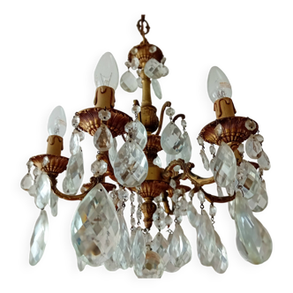 Lustre ancien à pampilles 6 feux