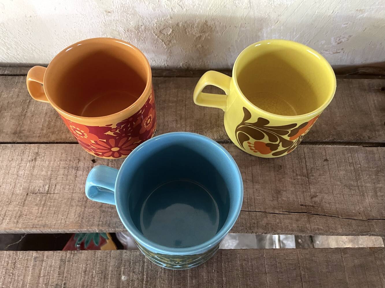 Set of 3 Mugs Staffordshire Potteries Ltd. - Vintage 70s style