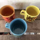 Set of 3 Mugs Staffordshire Potteries Ltd. - Vintage 70s style