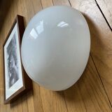 Opaline wall light, vintage ceiling fixture, half-spherical half-moon, 25 cm.