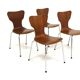 Set of 4 Scandinavian teak chairs, Sweden, 1980
