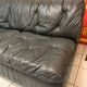 Vintage Black Leather Sofa Design Circa 1980