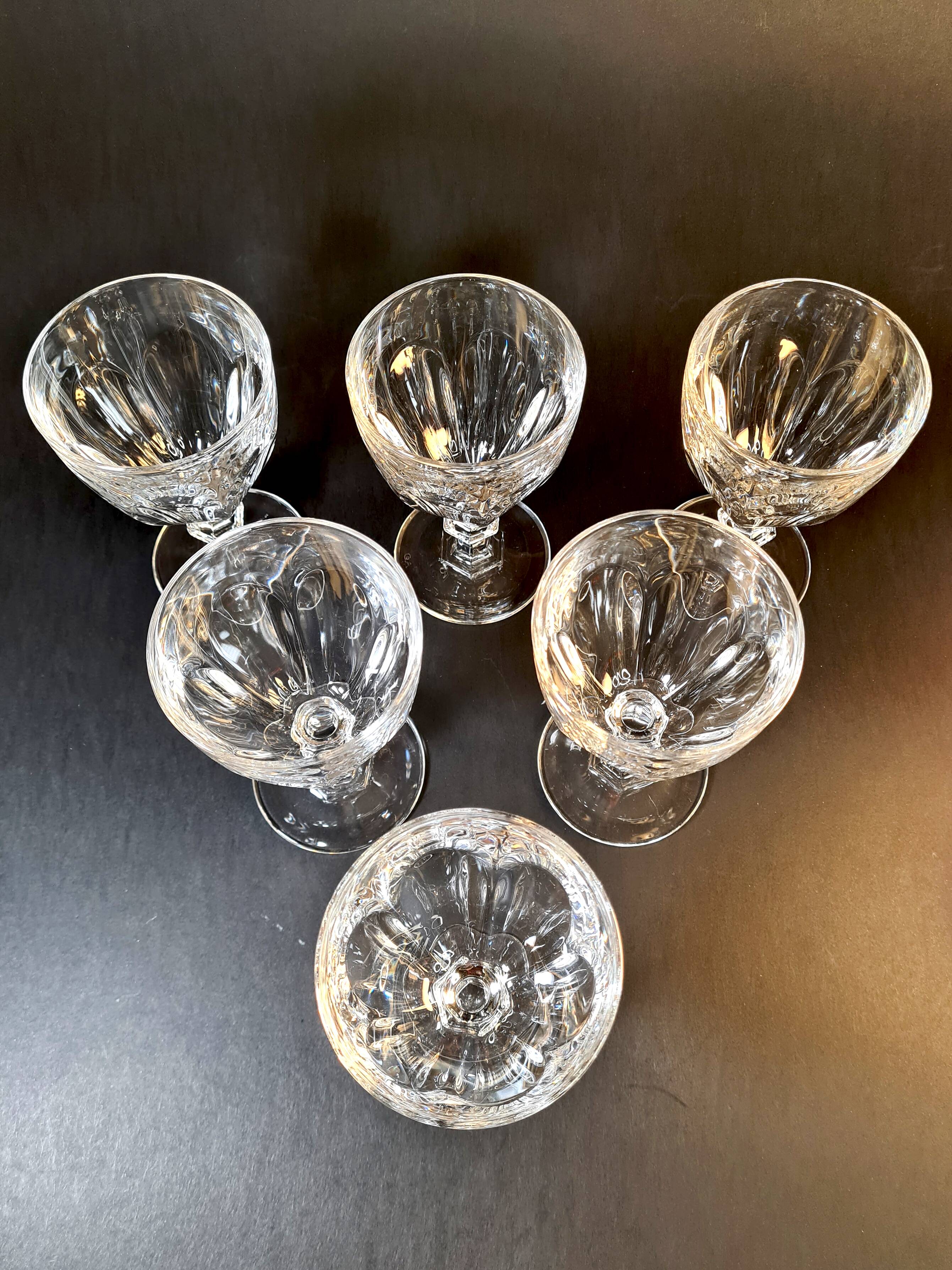 Set of 6 Cristal d’Arques glasses – Rambouillet model – H12 cm