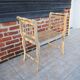 Antique Napoleon III piano bench in wood and cane.