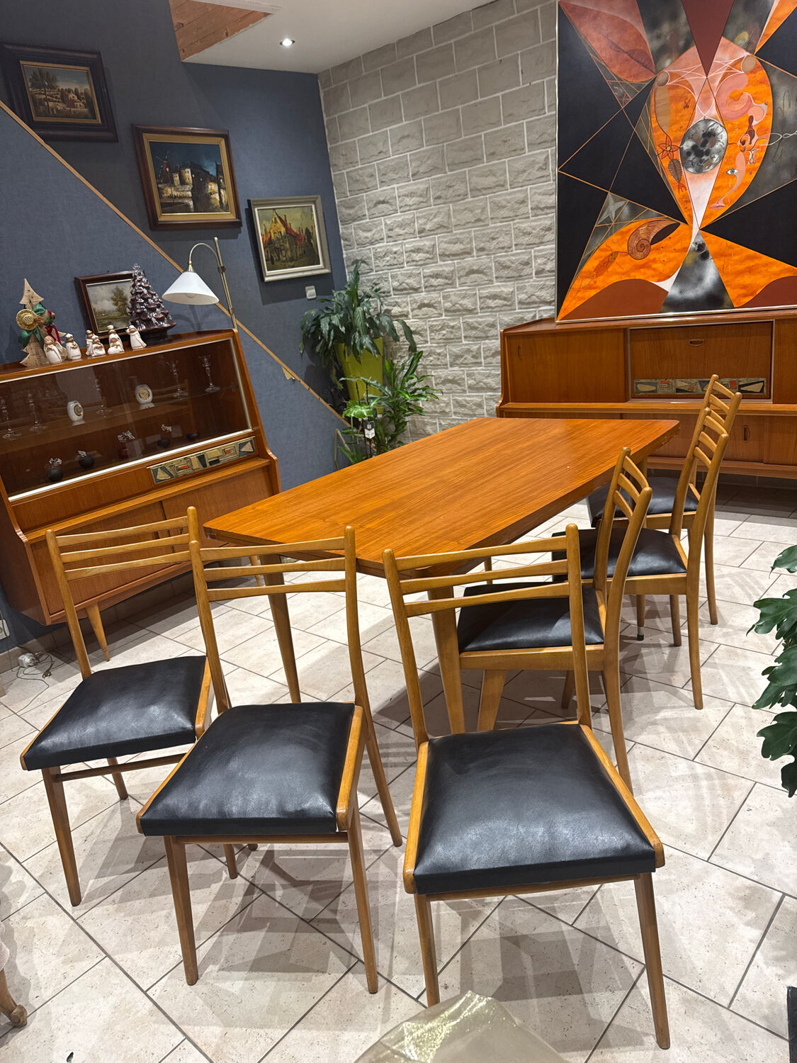 Vintage Scandinavian set – extendable table & 6 chairs