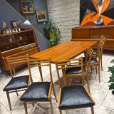 Vintage Scandinavian set – extendable table & 6 chairs