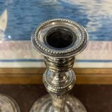 Pair of silver-plated bronze candlesticks from the early 20th century