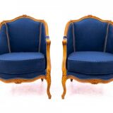 Bergère armchairs, France, circa 1920. After renovation.