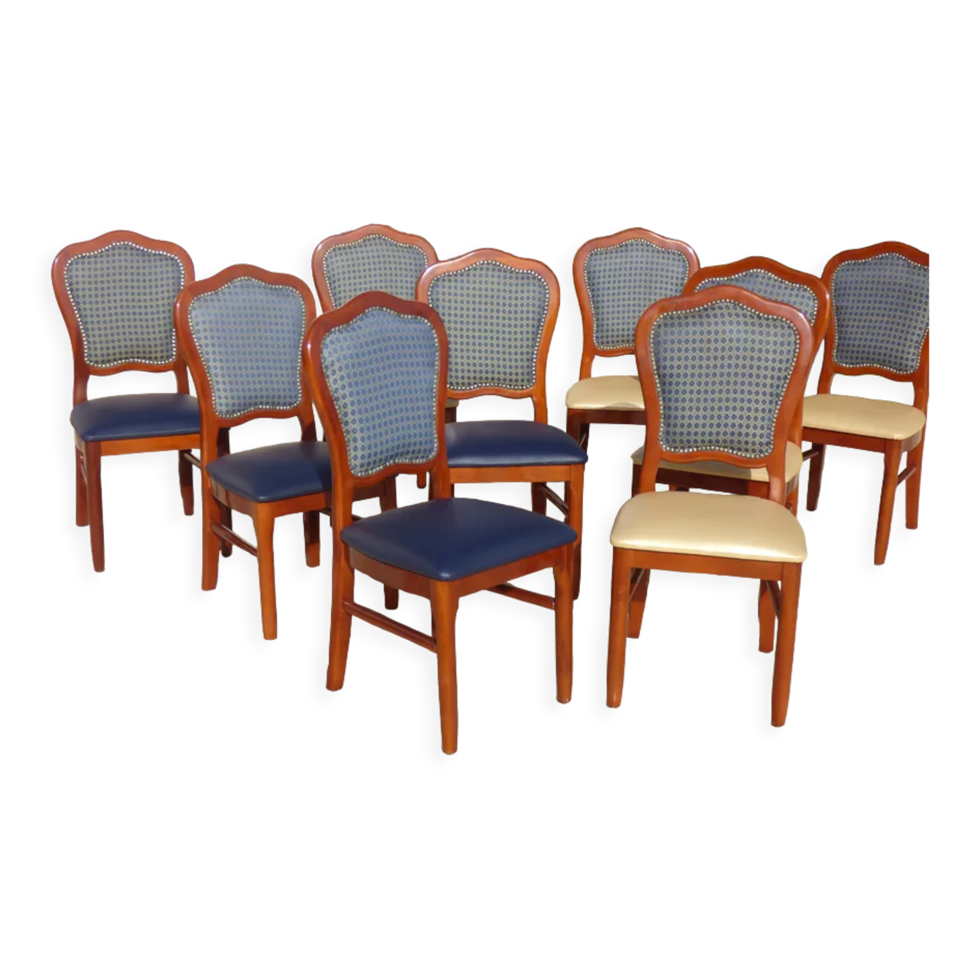 9 merisier solid wood style high chairs variegated